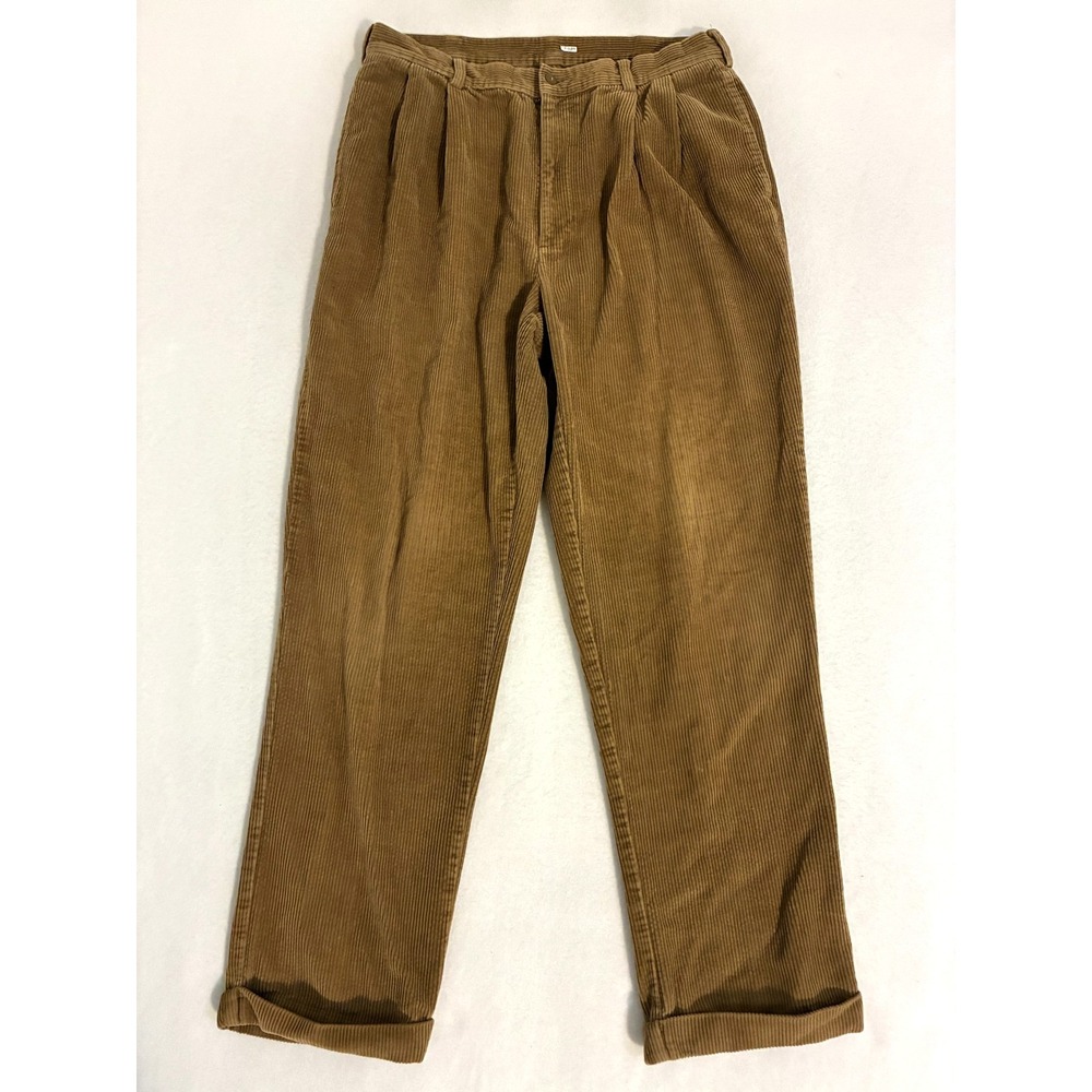 Jos A Bank Corduroy Pleated Pants Mens 35x32 Jumbo Cords Preppy Gorpcore